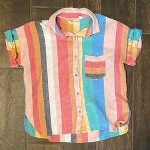 Women’s Billabong Sincerely Jules Collection Stripped Button down Shirt Small